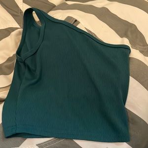 Teal cropped shirt